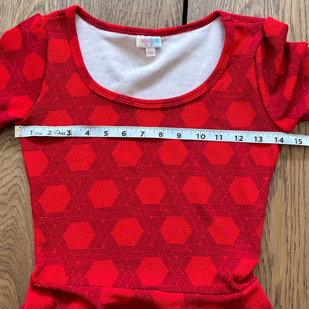 NWT. Elegant Red Patterned Dress Size XXS - Picture 8 of 15